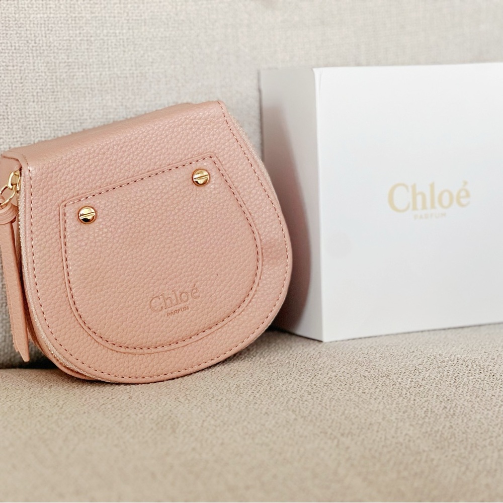 Chloé Pink Leather Mini Drew Shoulder Bag with Tassel - Picture 2 of 10